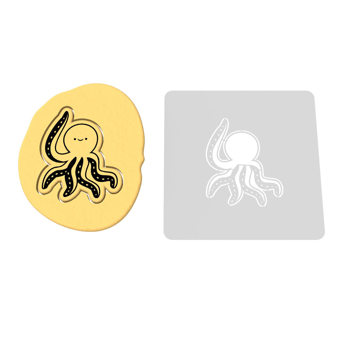 Octopus Cookie Cutter | Stamp | Stencil #1