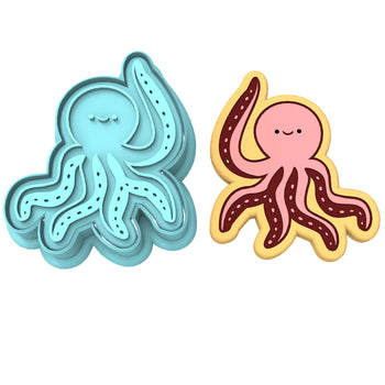 Octopus Cookie Cutter | Stamp | Stencil #1