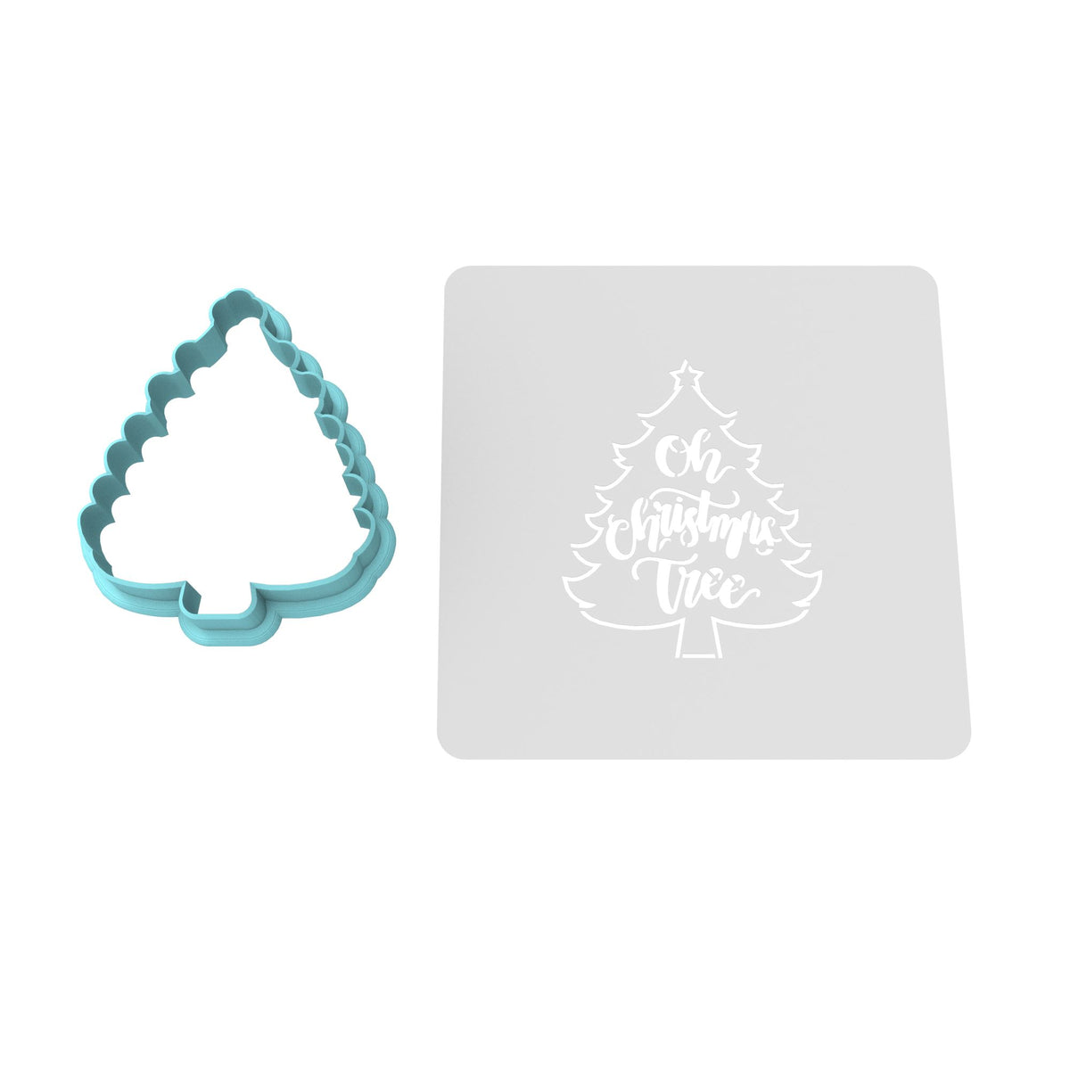 Oh Christmas Tree Cookie Cutter | Stamp | Stencil #1 Xmas / Winter / NYE Cookie Cutter Lady 2 Inch Small Cupcake Cutter Only Yes