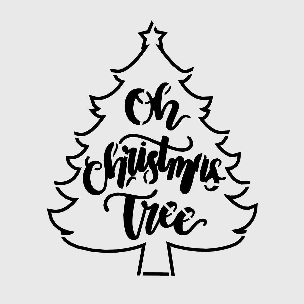 Oh Christmas Tree Cookie Cutter | Stamp | Stencil #1 Xmas / Winter / NYE Cookie Cutter Lady 2 Inch Small Cupcake Stencil Only No