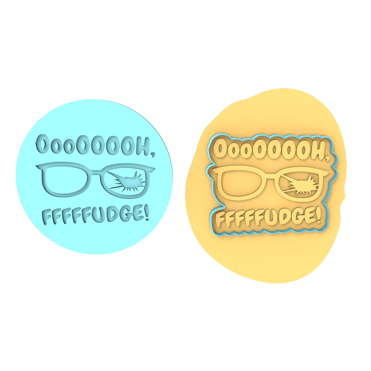 Oh Fudge Cookie Cutter | Stamp | Stencil #2 Xmas / Winter / NYE Cookie Cutter Lady 