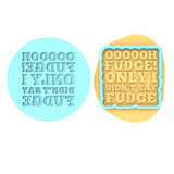 Oh Fudge Cookie Cutter | Stamp | Stencil #3 Xmas / Winter / NYE Cookie Cutter Lady TEENY - 1 Inch (2.5cm) **BUNDLE** Cutter + Debosser 