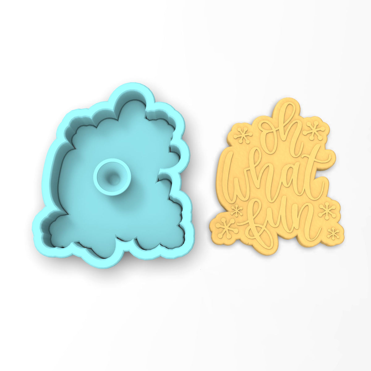 Oh What Fun Cookie Cutter | Stamp | Stencil #1 Xmas / Winter / NYE Cookie Cutter Lady 