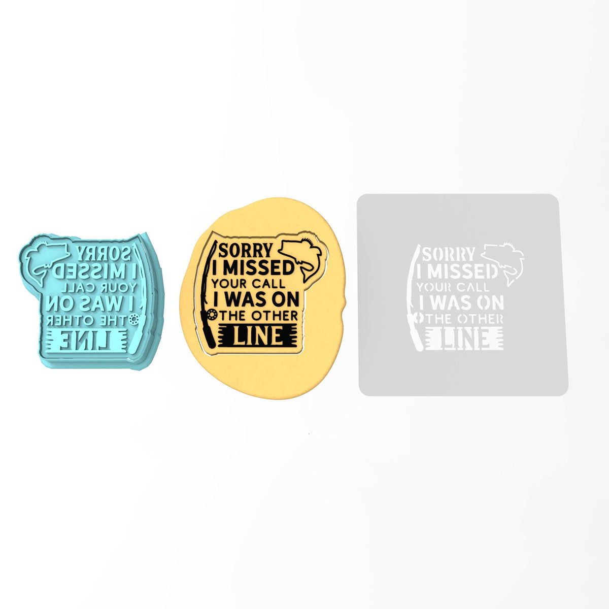 On the Other Line Cookie Cutter | Stamp | Stencil #1