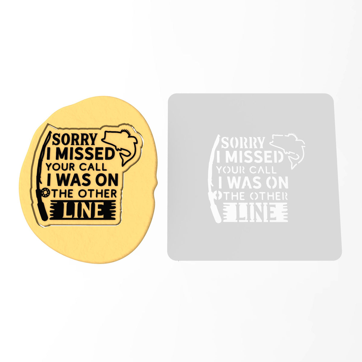 On the Other Line Cookie Cutter | Stamp | Stencil #1