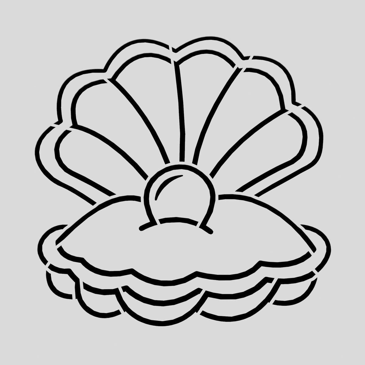 Oyster with Pearl Cookie Cutter | Stamp | Stencil #1