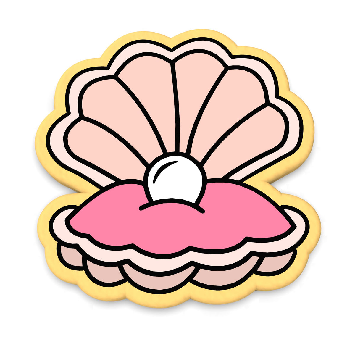 Oyster with Pearl Cookie Cutter | Stamp | Stencil #1