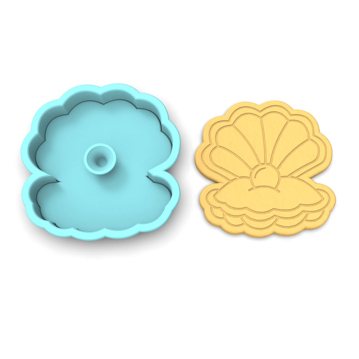 Oyster with Pearl Cookie Cutter | Stamp | Stencil #1