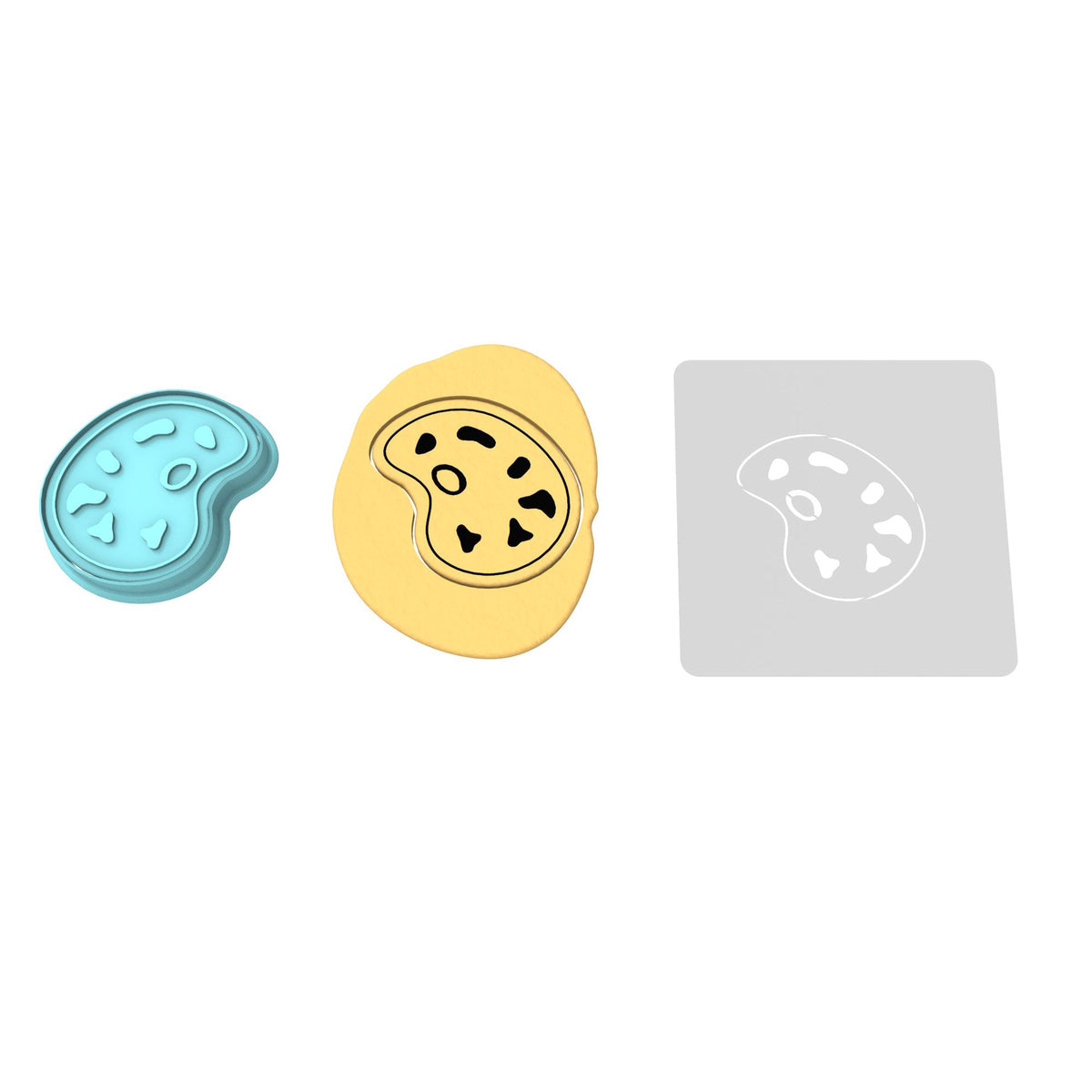 Paint Palette Cookie Cutter | Stamp | Stencil #1