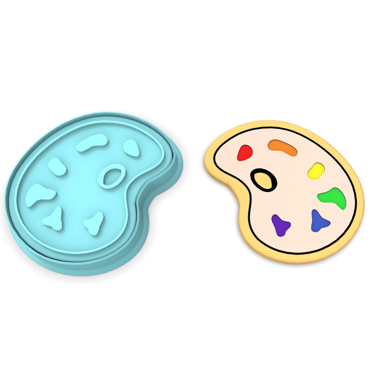 Paint Palette Cookie Cutter | Stamp | Stencil #1