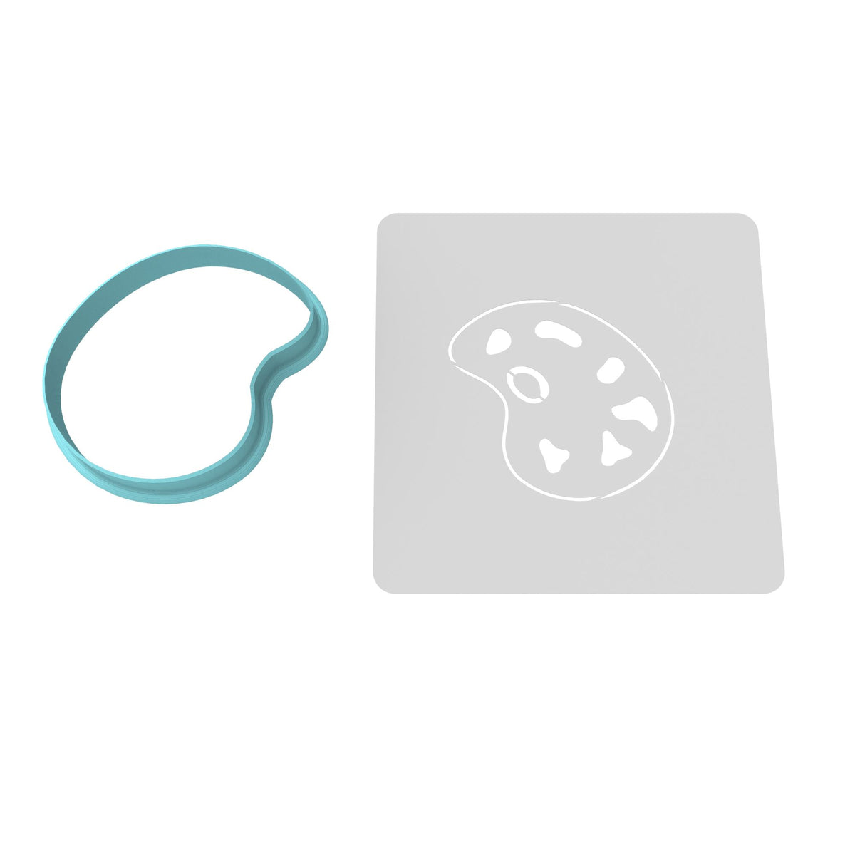 Paint Palette Cookie Cutter | Stamp | Stencil #1