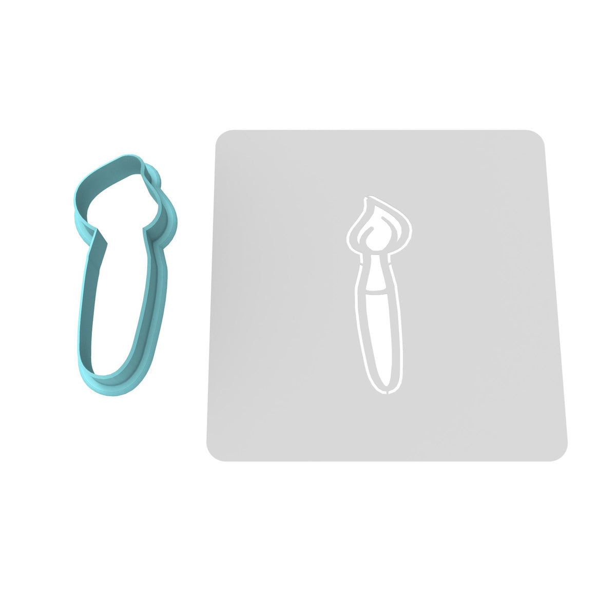Paintbrush Cookie Cutter | Stamp | Stencil #1