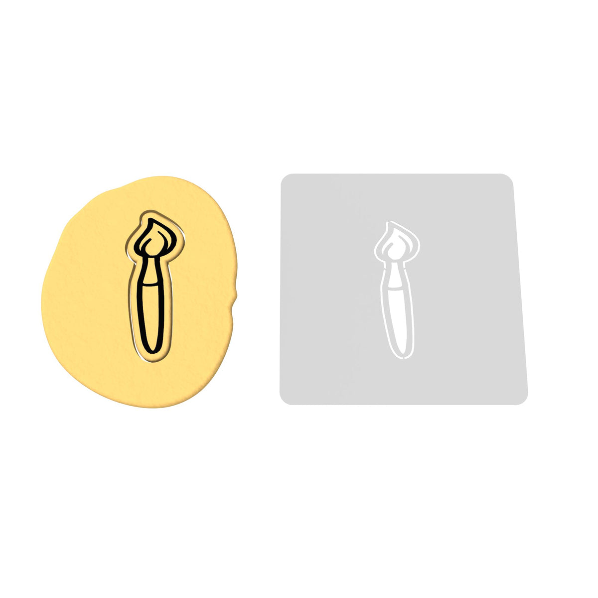 Paintbrush Cookie Cutter | Stamp | Stencil #1