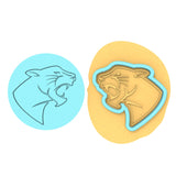 Panther Head Cookie Cutter | Stamp | Stencil #1 Animals & Dinosaurs Cookie Cutter Lady MINI - 2 Inches (5cm) **BUNDLE** Cutter + Debosser 