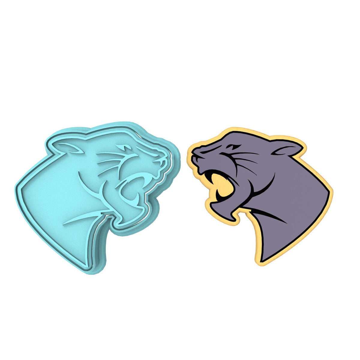 Panther Head Cookie Cutter | Stamp | Stencil #1 Animals & Dinosaurs Cookie Cutter Lady MINI - 2 Inches (5cm) **BUNDLE** Cutter + Stamp 