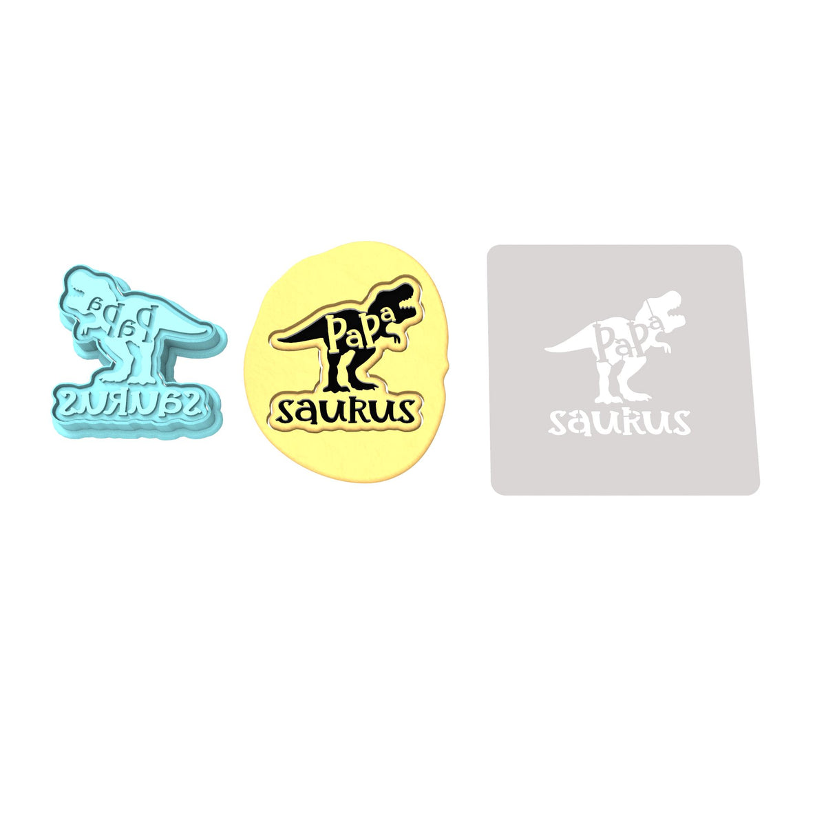 Papasaurus Cookie Cutter | Stamp | Stencil #1