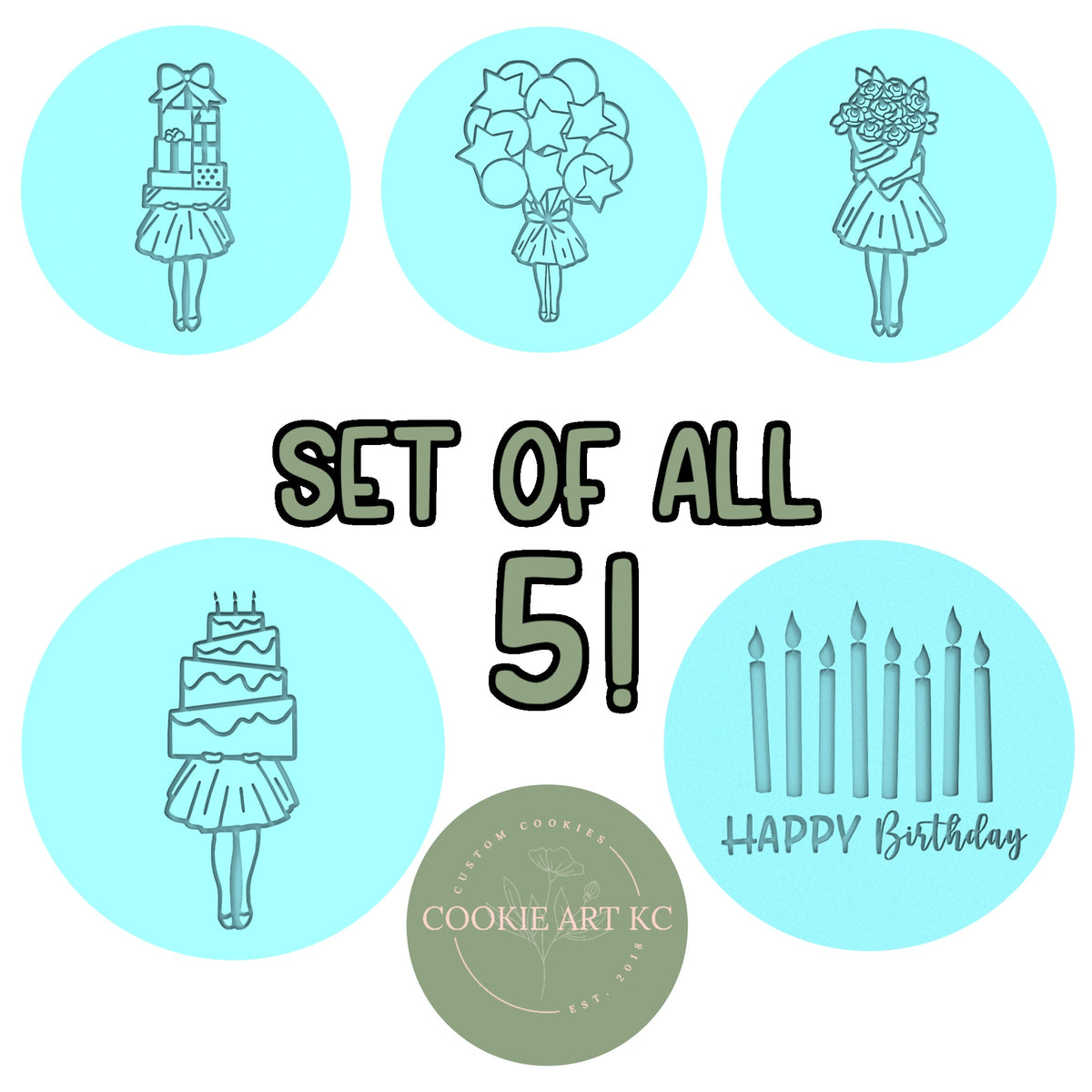 Party Girl Cookie DEBOSSER Set by @CookieArtKC | Choose Cutters, Debossers, & Stencils | Cookie Cutters Cookie Cutter Lady 