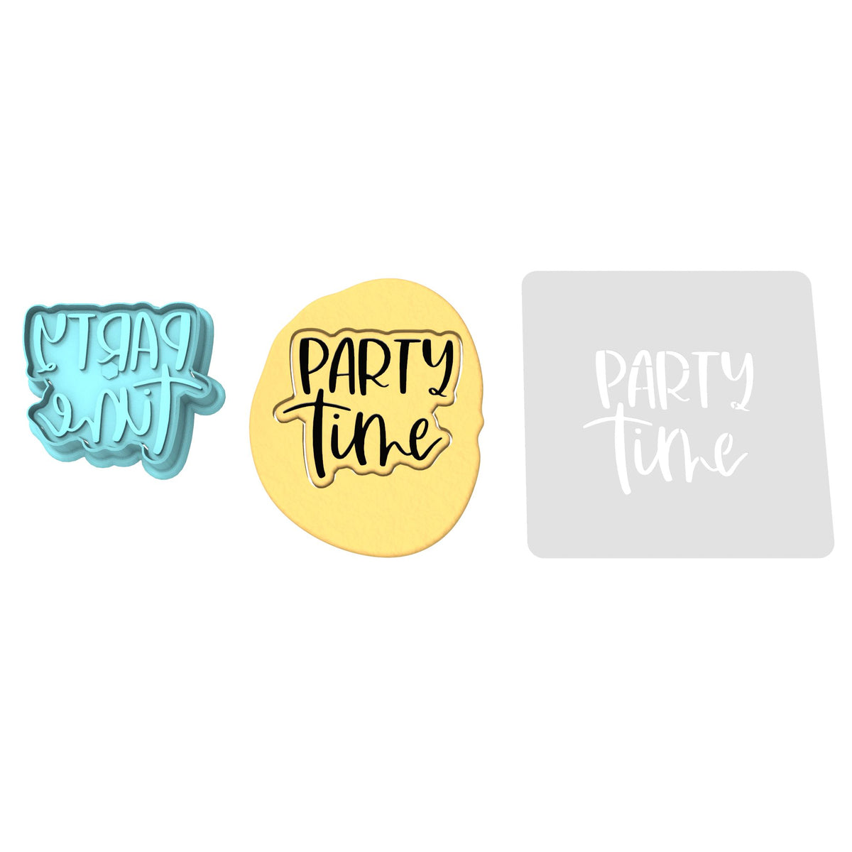 Party Time Cookie Cutter | Stamp | Stencil #1