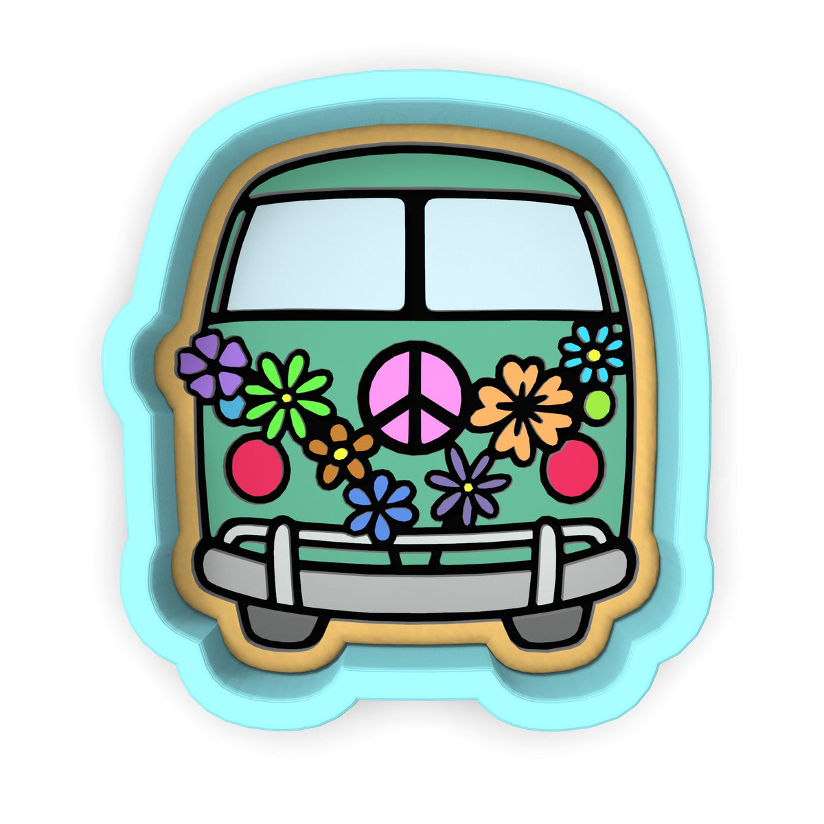 Peace Bus Cookie Cutter  Stamp & Outline #1