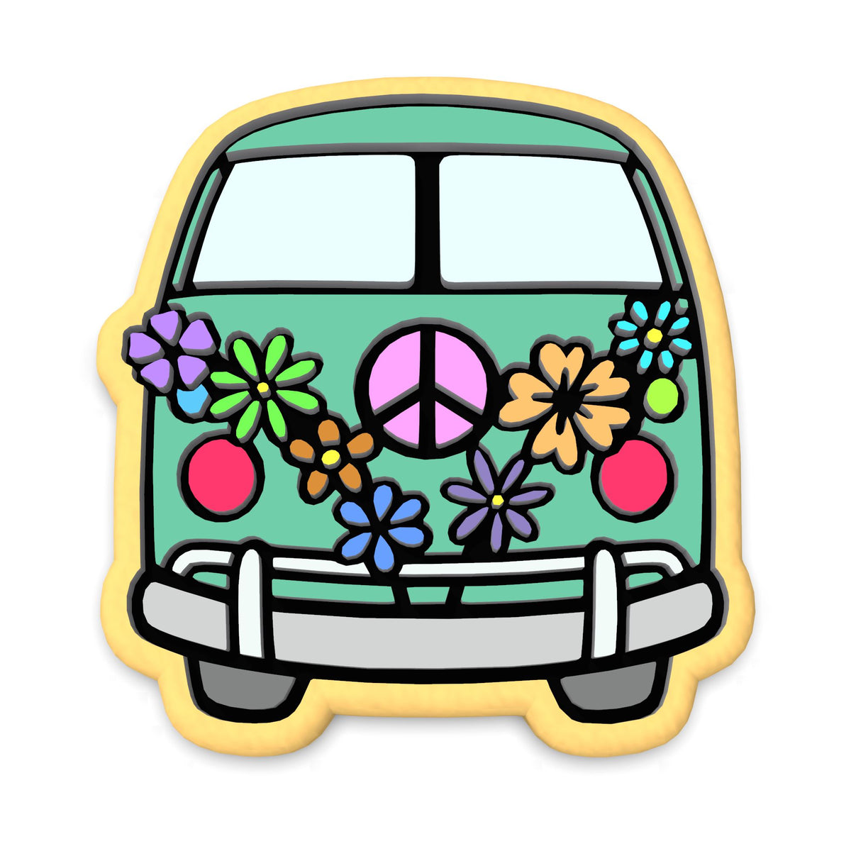 Peace Bus Cookie Cutter  Stamp & Outline #1