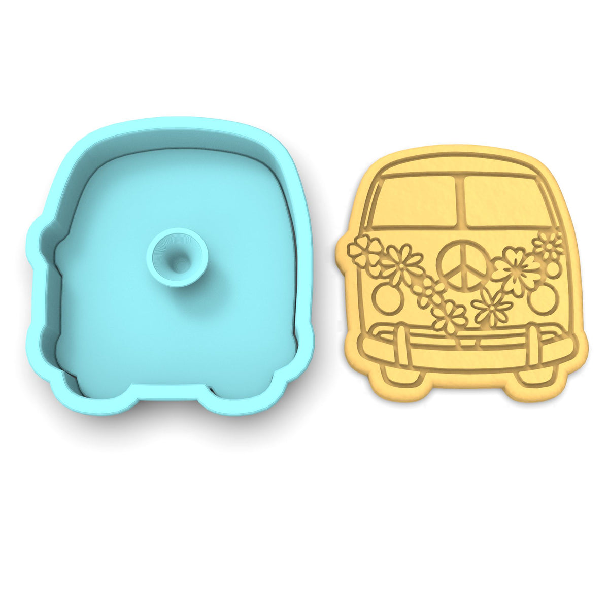 Peace Bus Cookie Cutter  Stamp & Outline #1