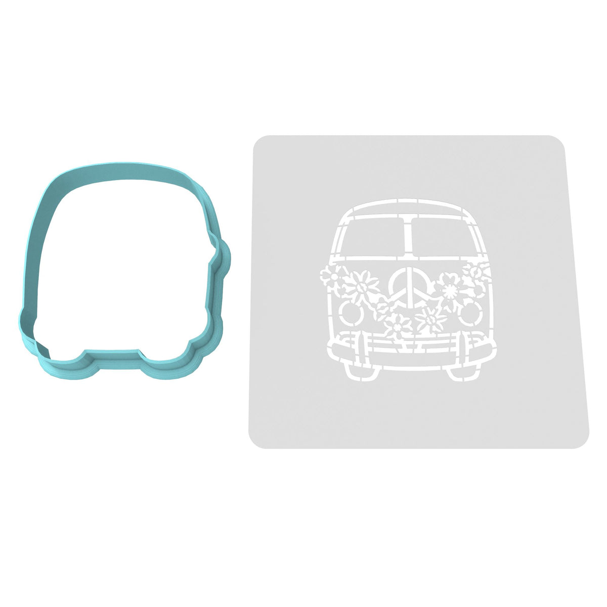 Peace Bus Cookie Cutter  Stamp & Outline #1