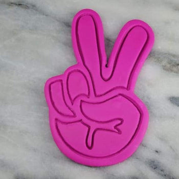 Peace Fingers Cookie Cutter  Stamp & Outline #1