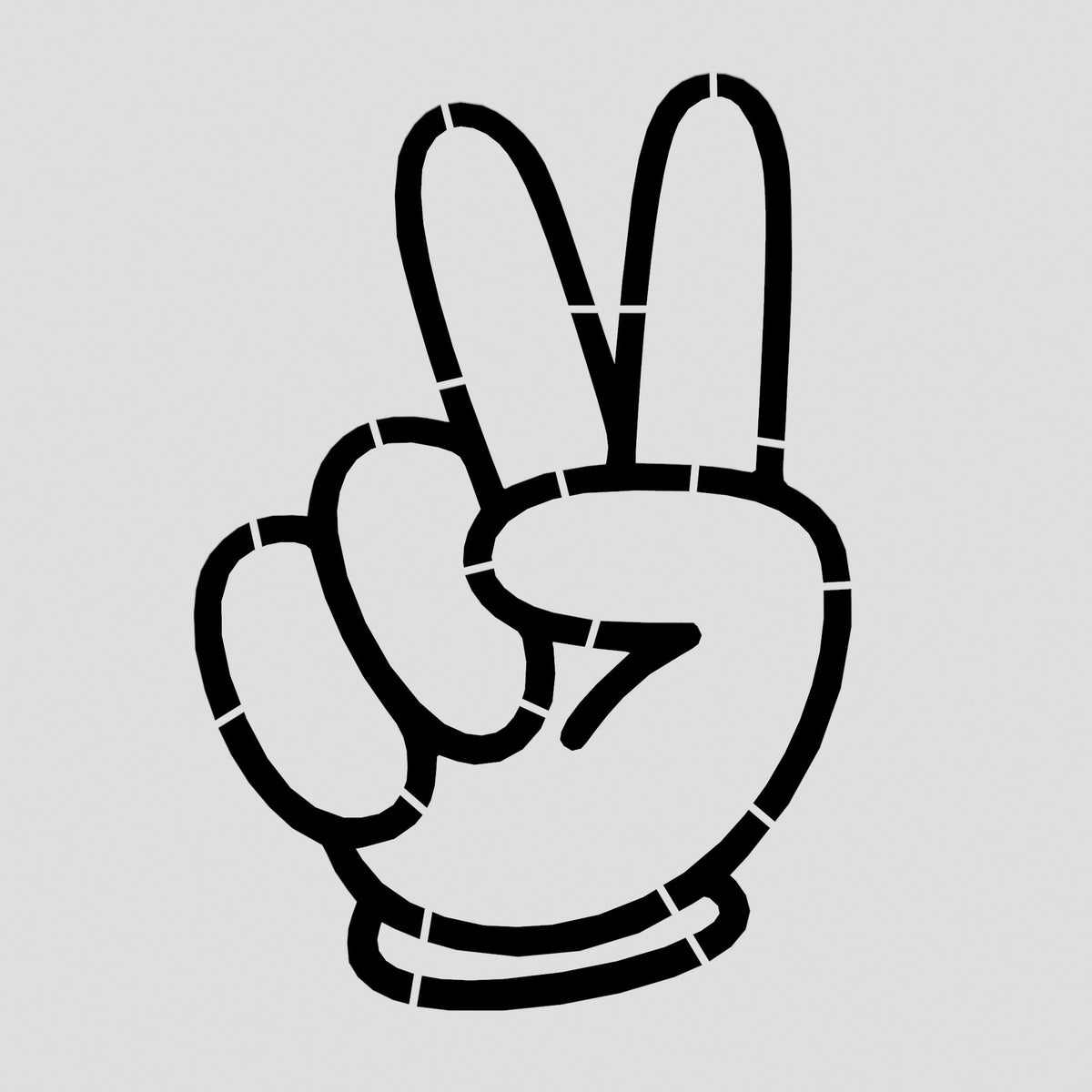 Peace Fingers Cookie Cutter | Stamp | Stencil #2 Halloween / Fall Cookie Cutter Lady 2 Inch Small Cupcake Stencil Only No