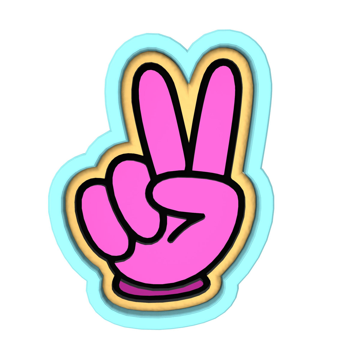 Peace Fingers Cookie Cutter | Stamp | Stencil #2 Halloween / Fall Cookie Cutter Lady 