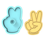 Peace Fingers Cookie Cutter | Stamp | Stencil #2 Halloween / Fall Cookie Cutter Lady 