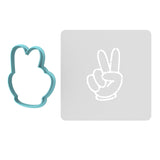 Peace Fingers Cookie Cutter | Stamp | Stencil #2 Halloween / Fall Cookie Cutter Lady 2 Inch Small Cupcake Cutter Only Yes