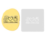 Peace Love Fall Cookie Cutter | Stamp | Stencil #1 Halloween / Fall Cookie Cutter Lady 2 Inch Small Cupcake Stamp Only Yes