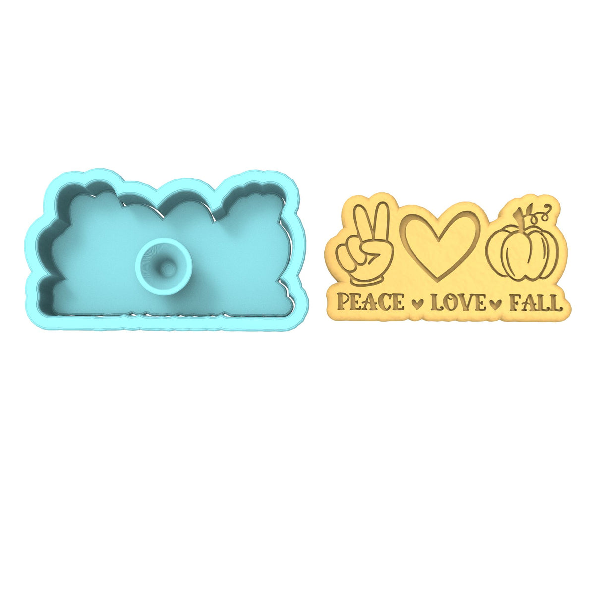 Peace Love Fall Cookie Cutter | Stamp | Stencil #1 Halloween / Fall Cookie Cutter Lady 