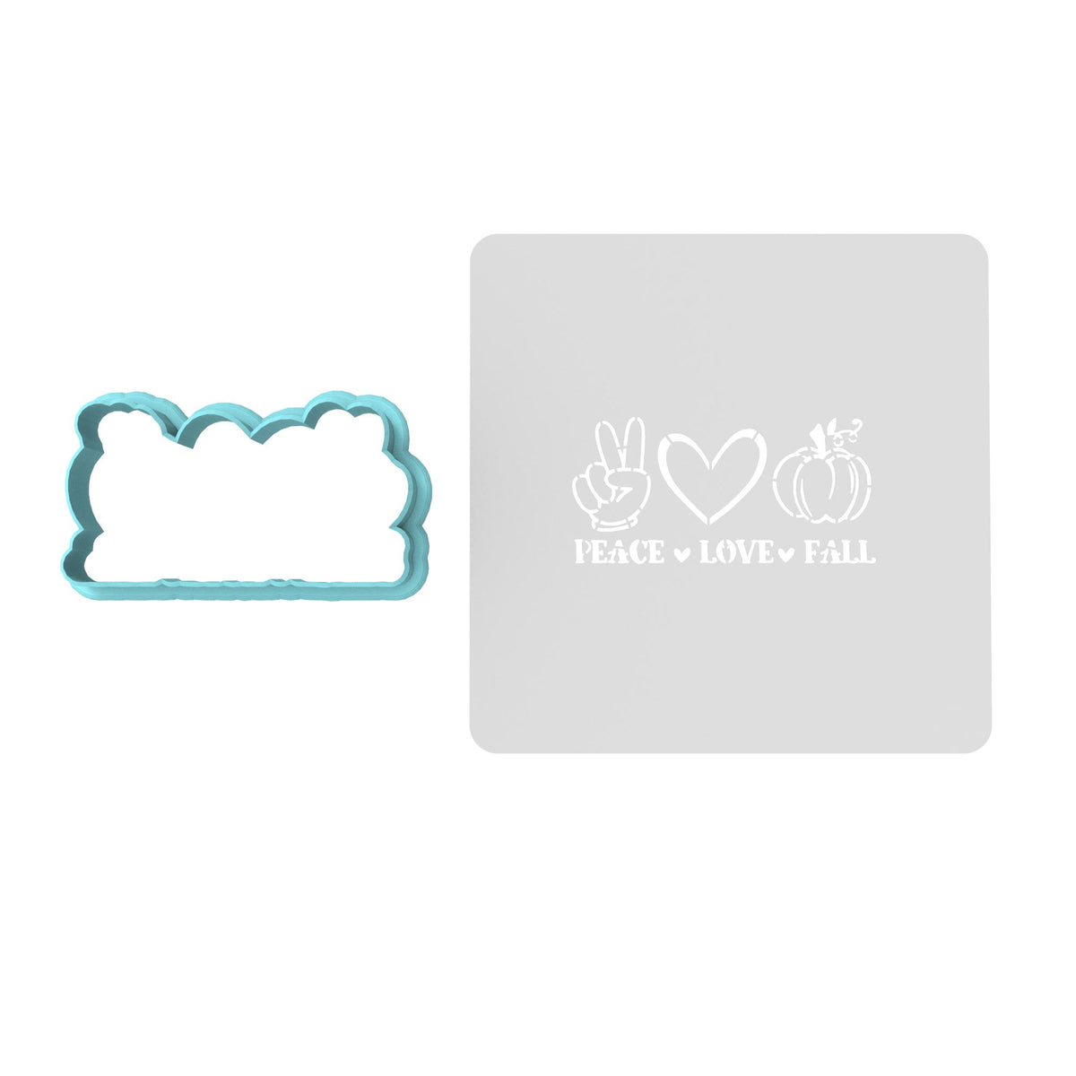 Peace Love Fall Cookie Cutter | Stamp | Stencil #1 Halloween / Fall Cookie Cutter Lady 2 Inch Small Cupcake Cutter Only Yes
