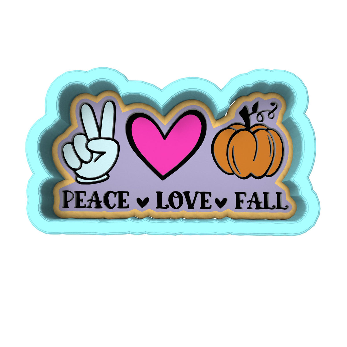 Peace Love Fall Cookie Cutter | Stamp | Stencil #1 Halloween / Fall Cookie Cutter Lady 
