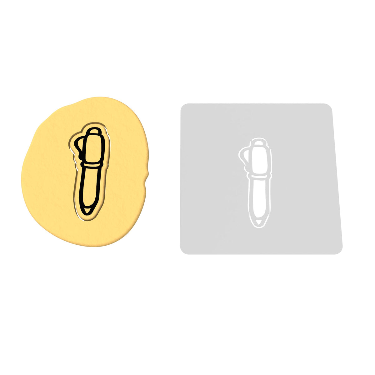 Pen Cookie Cutter | Stamp | Stencil #1