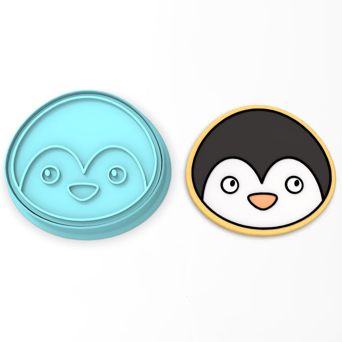 Penguin Face Cookie Cutter | Stamp | Stencil #1