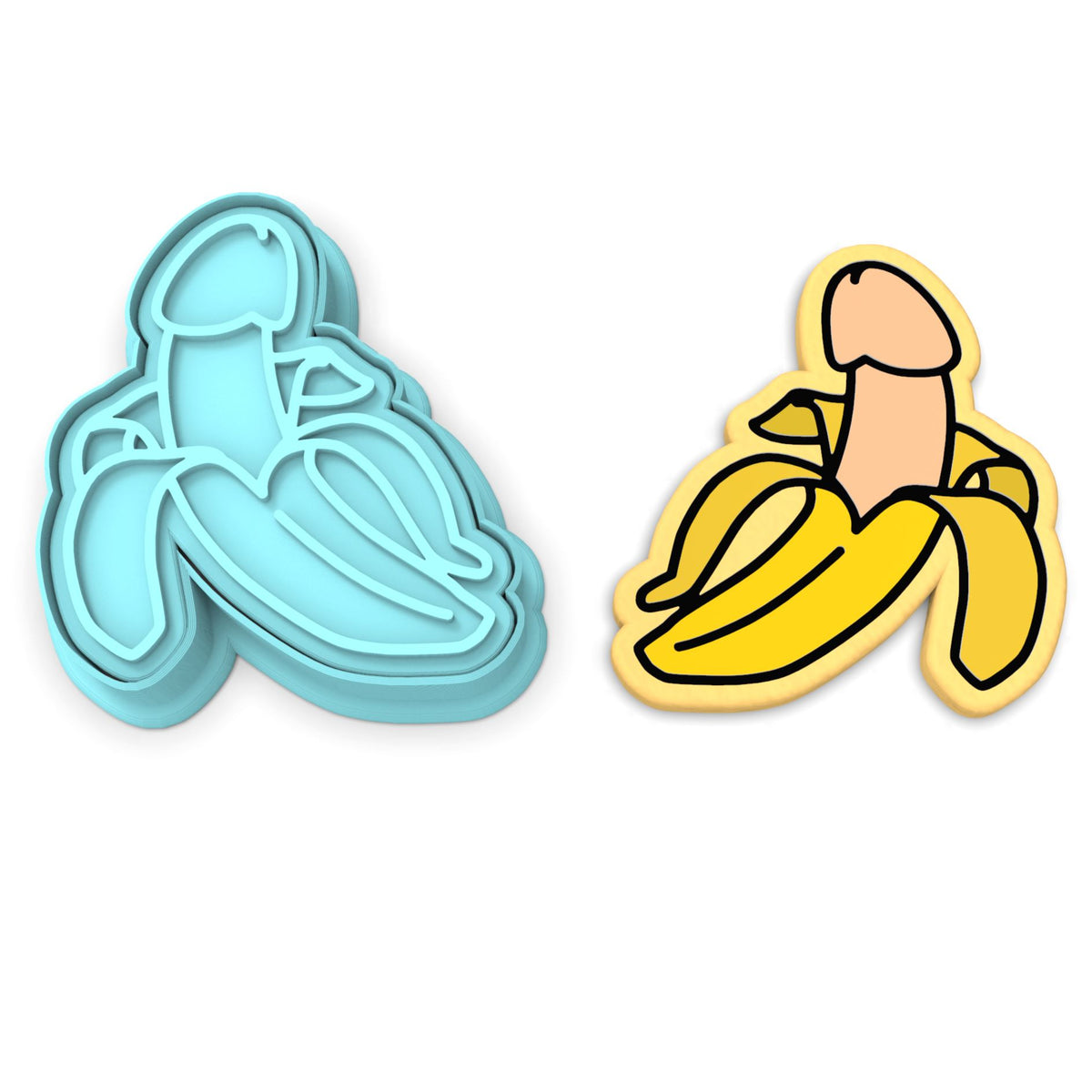 Penis Banana Cookie Cutter | Stamp | Stencil #1