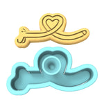 Penis Long Heart Cookie Cutter | Stamp | Stencil #1 Cookie Cutters Cookie Cutter Lady 