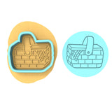 Picnic Basket Cookie Cutter | Stamp | Stencil #1 Animals & Dinosaurs Cookie Cutter Lady MINI - 2 Inches (5cm) **BUNDLE** Cutter + Debosser 