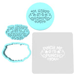 Pinch Me and I'll Punch You Cookie Cutter | Stamp | Stencil #1 Wedding / Baby / V Day Cookie Cutter Lady MINI - 2 Inches (5cm) **FULL SET BUNDLE** Cutter + Stamp + Stencil + Debosser **BEST DEAL** 
