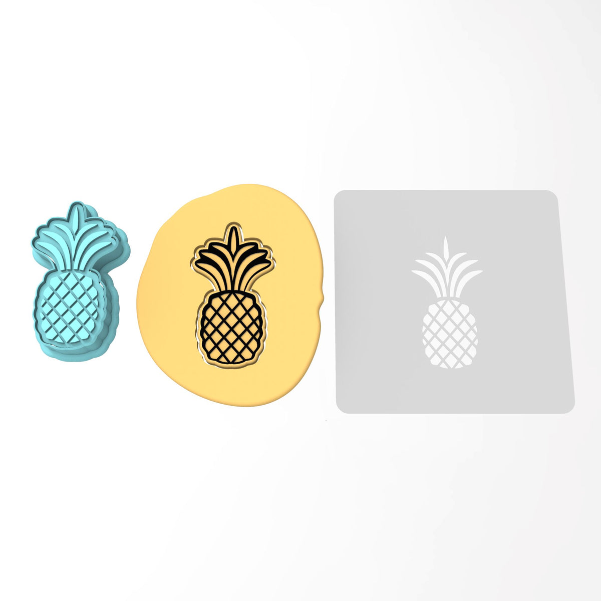 Pineapple Cookie Cutter | Stamp | Stencil #2