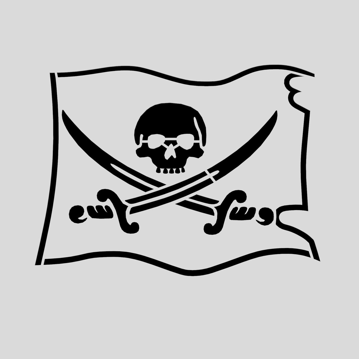 Pirate Flag Cookie Cutter | Stamp | Stencil #2