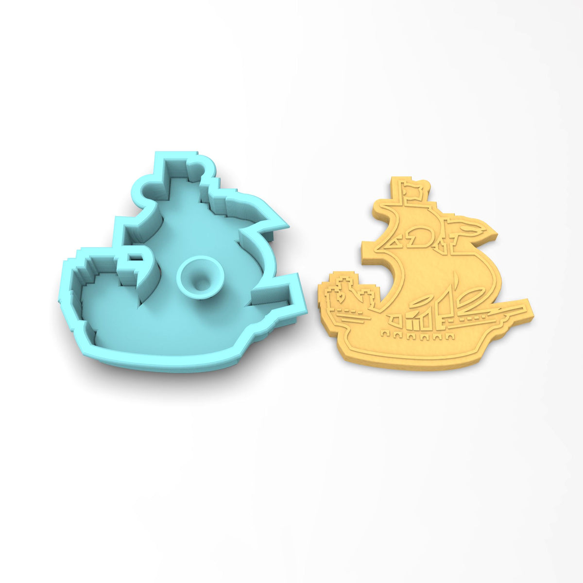 Pirate Ship Cookie Cutter | Stamp | Stencil #1 Boys/ Army / Outdoorsman Cookie Cutter Lady 