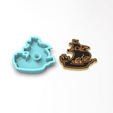 Pirate Ship Cookie Cutter | Stamp | Stencil #1 Boys/ Army / Outdoorsman Cookie Cutter Lady 