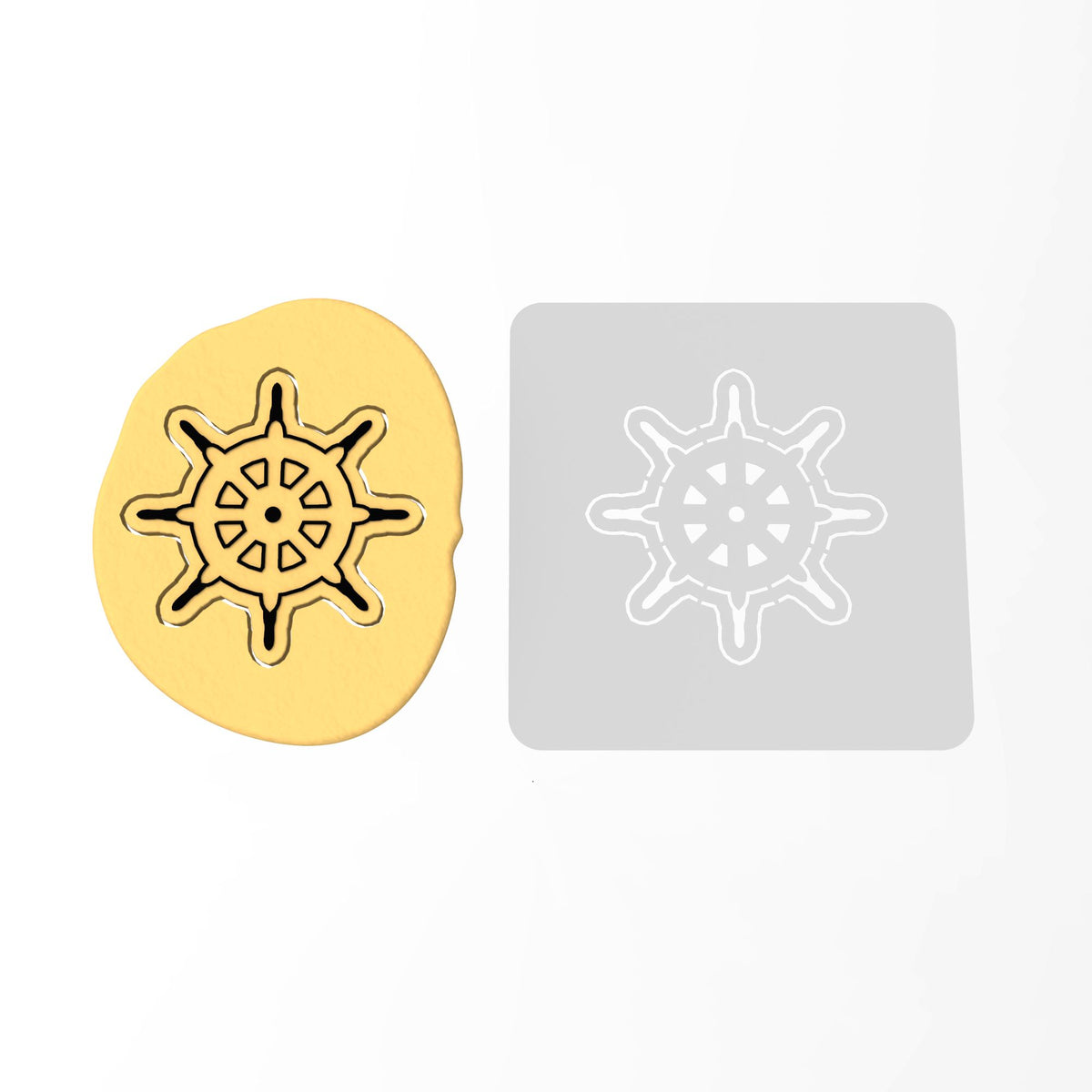 Pirate Ship Wheel Cookie Cutter | Stamp | Stencil #1