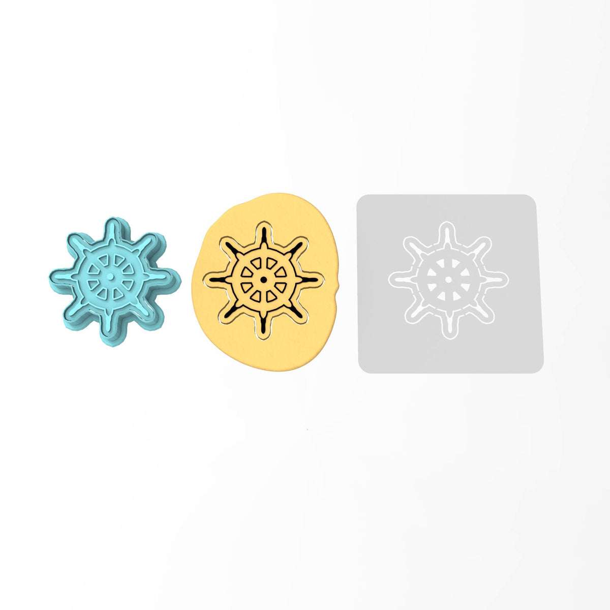 Pirate Ship Wheel Cookie Cutter | Stamp | Stencil #1