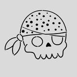 Pirate Skull Bandana Cookie Cutter | Stamp | Stencil #1