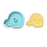 Pirate Skull Bandana Cookie Cutter | Stamp | Stencil #1