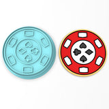 Poker Chip Cookie Cutter | Stamp | Stencil #1